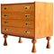 Small French Chest of Drawers in Walnut and Brass, 1960s, Image 1
