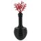 Italienische Vase aus schwarzem Murano Glas mit rotem Korallen Stopper, 2000er 1
