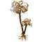 German Palm Tree Floor Lamp in Gilt Metal by Hans Kögl, 1970s 1