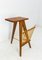 French Pierre Jeanneret Style Side Table and Magazine Rack Stand, 1960 1