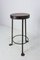 Spanish Breakfast Bar Stool in Elm Top and Wrought Iron, 1960 2