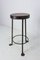 Spanish Breakfast Bar Stool in Elm Top and Wrought Iron, 1960, Image 2