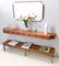 Entryway Set with Wall Mirror, Walnut Console and Bench by Ico Parisi for Brugnoli, Italy, Set of 3 3