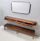 Entryway Set with Wall Mirror, Walnut Console and Bench by Ico Parisi for Brugnoli, Italy, Set of 3 6