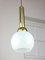 Vintage Pendant Lamp in Metal and Opaline 1