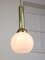Vintage Pendant Lamp in Metal and Opaline, Image 6