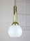 Vintage Pendant Lamp in Metal and Opaline 2