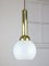 Vintage Pendant Lamp in Metal and Opaline, Image 2