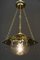 Lámpara colgante Art Déco de vidrio tallado, años 20, Imagen 8