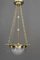 Lámpara colgante Art Déco de vidrio tallado, años 20, Imagen 2