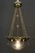Lámpara colgante Art Déco de vidrio tallado, años 20, Imagen 7