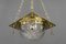 Lámpara colgante Art Déco de vidrio tallado, años 20, Imagen 18