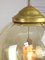 Lampada a sospensione sferica Mid-Century in vetro giallo e ottone, Immagine 5