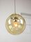 Mid-Century Globe Pendant in Yellow Glass and Brass, Image 3