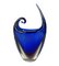 Vaso in vetro sommerso blu di Flavio Poli, anni '60, Immagine 1