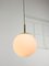 Large Vintage Globe Pendant in Opaline and Brass 4