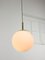 Large Vintage Globe Pendant in Opaline and Brass, Image 4