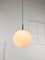 Grande Suspension Globe Vintage en Opaline et Laiton 10