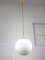 Grande Suspension Globe Vintage en Opaline et Laiton 8