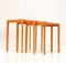 Tables Gigognes Mid-Century en Merisier par Rex Raab pour Wilhelm Renz, 1960s, Set de 3 7