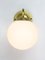 Mid-Century Wall Lamp in Brass and Opaline 3