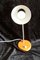 Lámpara de escritorio ajustable de metal pintado de naranja con cuello de cisne flexible niquelado, años 70, Imagen 3