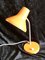 Lámpara de escritorio ajustable de metal pintado de naranja con cuello de cisne flexible niquelado, años 70, Imagen 4