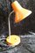 Lámpara de escritorio ajustable de metal pintado de naranja con cuello de cisne flexible niquelado, años 70, Imagen 1