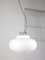 Vintage Pendant Lamp in Chrome and Opaline, 1980s, Image 1