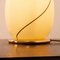 Italienische Glaslampe aus cremefarbenem Murano Glas mit filigranem Messingfuß 8
