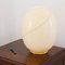 Large Italian Murano Cream-Colored Glass Lamp with Filigree and Brass Base, Image 2