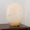 Large Italian Murano Cream-Colored Glass Lamp with Filigree and Brass Base, Image 5