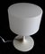 Floor Lamp with a White Lacquered Aluminum Trumpet Base & Screw-on White Cylindrical Plastic Shade, 1970s 3