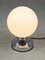 Lámpara de mesa vintage de cromo y opalina, Imagen 3