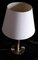 German Adjustable Reading Lamp with Brass Frame, Double Joint & Beige Fabric Shade from Honsel, 1980s 4