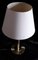 German Adjustable Reading Lamp with Brass Frame, Double Joint & Beige Fabric Shade from Honsel, 1980s, Image 4