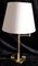 German Adjustable Reading Lamp with Brass Frame, Double Joint & Beige Fabric Shade from Honsel, 1980s 3