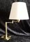 German Adjustable Reading Lamp with Brass Frame, Double Joint & Beige Fabric Shade from Honsel, 1980s 1