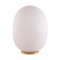 Grande Lampe de Bureau Egg en Verre de Murano Gravé Blanc avec Texture Spirale et Base en Laiton, 1970s 1