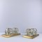 German Double Cube Wall Lights in Glass from Peill & Putzler, 1970s, Set of 2 1