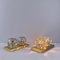 German Double Cube Wall Lights in Glass from Peill & Putzler, 1970s, Set of 2 2