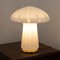 Lampada da tavolo a fungo in vetro di Murano con strisce in cristallo e base dorata di Mazzega, anni '70, Immagine 5