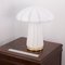 Mushroom Tischlampe aus Murano Glas mit Kristallstreifen und Goldfuß von Mazzega, 1970er 2