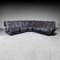 5-Seater Modular Sofa in Blue Fabric, 1970s, Set of 5 1