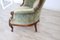 Antique Sold Walnut Armchair with Velvet Seat, 1850s 9