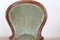 Antique Sold Walnut Armchair with Velvet Seat, 1850s 4