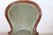 Antique Sold Walnut Armchair with Velvet Seat, 1850s, Image 4