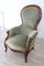 Antique Sold Walnut Armchair with Velvet Seat, 1850s 7