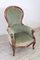 Antique Sold Walnut Armchair with Velvet Seat, 1850s 3