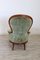 Antique Sold Walnut Armchair with Velvet Seat, 1850s, Image 10
